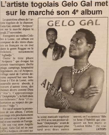 L'artiste togolais Gelo Gal met sur le marché son 4ème album